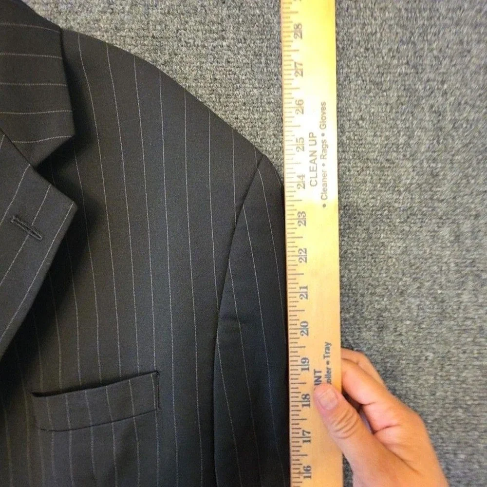 Lauren Ralph Lauren Suit Mens 48 44x32 Black Wool 2 Piece Jacket Pants Formal
